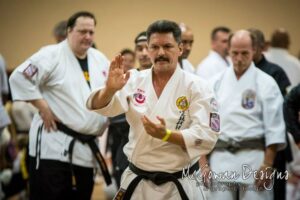 Sensei Matt Schell competing in forms