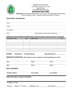 Example Metamora park district form